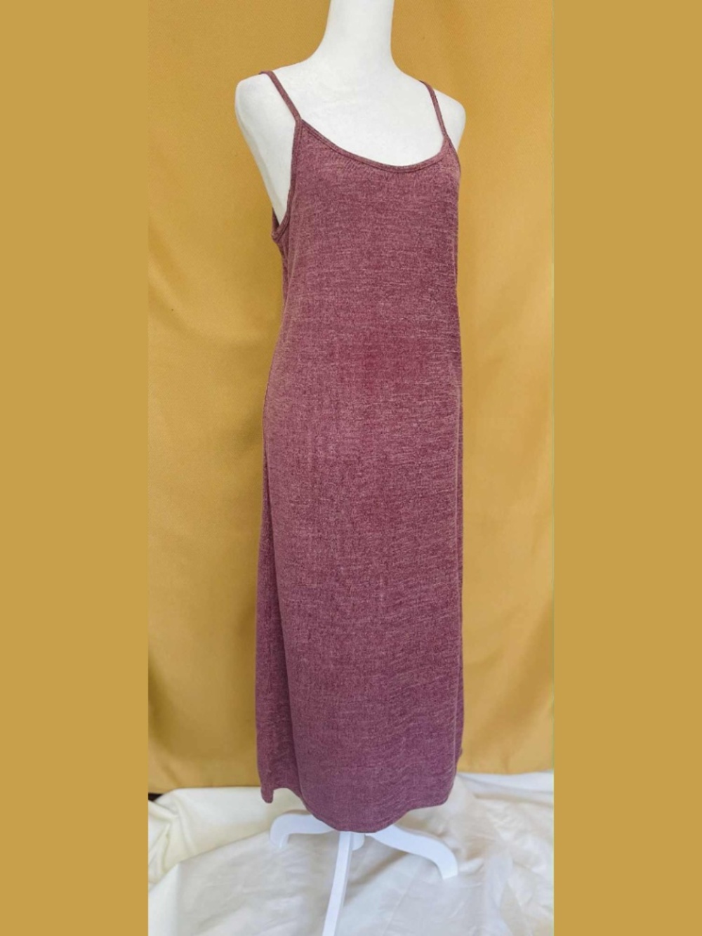 Mauve Purple Heathered Knit Nightgown & Robe Set Long Sleeve M